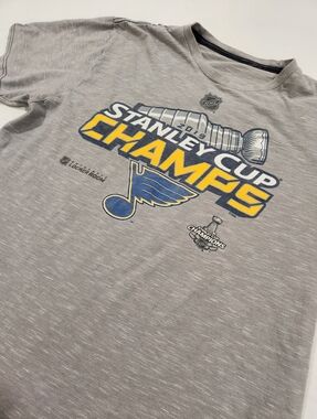 Fanatics St. Louis Blues Stanley Cup Champions Gray Shirt NHL Size L